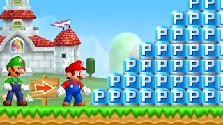 What happens if Mario & Luigi press 999x Blue P-Switches?