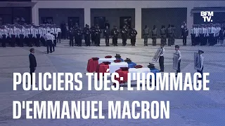 Emmanuel Macron rend hommage aux trois policiers tués, à Roubaix