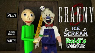 Granny 3 is Rod From Ice Scream & Grandpa is Baldi Full Gameplay!