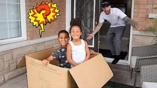 Giant Special Delivery Prank on Daddy! Kids Pretend Play | FamousTubeKIDS