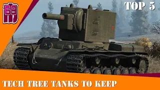 TOP 5 - Tech tree tanks to keep | wot blitz
