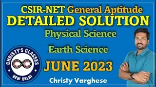 CSIR-NET JUNE 2023 Part A | Full Solutions | Physical Sciences | Earth Sciences | General Aptitude