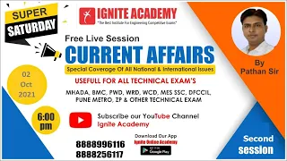 Current Affair | Super Saturday Free Live Session  - 2 | By - Idris Pathan