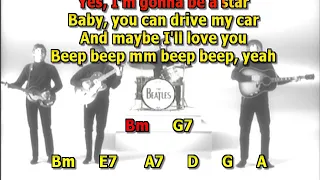 Drive my car Beatles best karaoke instrumental lyrics chords cover