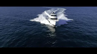 Maritimo M70 Flybridge Motor Yacht Trailer