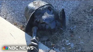 Stolen Jackie Robinson statue found burned and dismantled