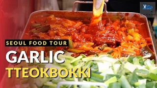 AMAZING (but hidden) Garlic Tteokbokki in Myeongdong | Seoul Food Tour #3