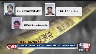 Spirit's criminal record shows history of violence