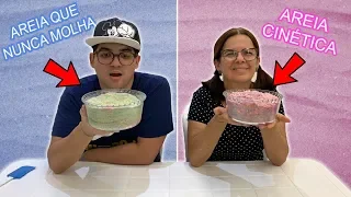 ESCOLINHA DE SLIME: O MENINO COM AREIA QUE NUNCA MOLHA vs A MENINA COM AREIA CINÉTICA!