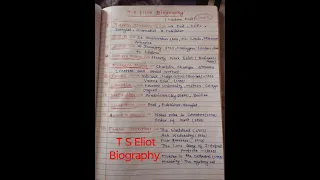 T S Eliot Biography