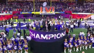 SUPERBOWL LVI Rams vs Bengals post game and Lombardi trophy presentation