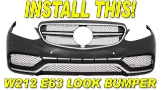 Copart rebuild W212 E63 AMG Wagon Assembling facelift front bumper retrofit PART 6