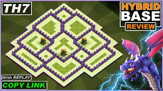 BEST! TH7 HYBRID Base with Defense REPLAY | Town Hall 7 Base Copy Link - Clash of Clans