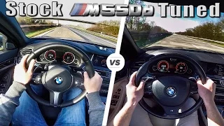 BMW M550d CHIP vs STOCK Acceleration & TOP SPEED Autobahn POV by AutoTopNL