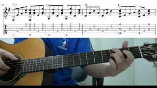 In The End (Linkin Park) - Easy Fingerstyle Guitar Playthough Tutorial Lesson With Tabs