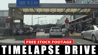 Driving Timelapse Montreal Airport Terminal - Free Stock Footage