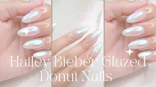 Acrylic Nails| Hailey Bieber Glazed Donut Inspired Nails