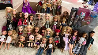 OPENING A HUGE BRATZ AND MY SCENE MYSTERY BOX | 30+ dolls + thrift haul!