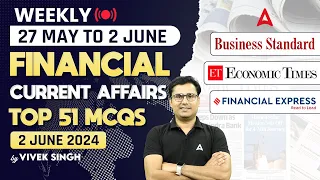 Top 51 Current Affairs MCQs | Financial Awareness for Bank Exams 2024 | By Vivek Singh