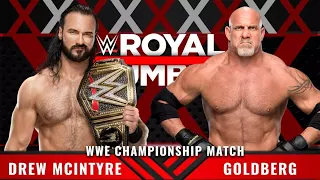 FULL MATCH - Goldberg vs Drew Mcintyre : Royal Rumble 2021 | Wwe championship