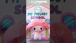 my melody blind bag x school supplies and school uniform 🩷#blindbag #squishy #sanrio #asmr #craft