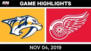 NHL Highlights | Predators vs. Red Wings – Nov. 4, 2019