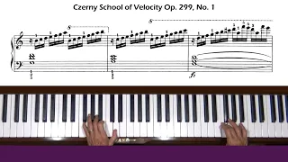 Czerny The School of Velocity Op. 299, No. 1 Piano Tutorial