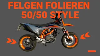 Felgen folieren 50/50 Style KTM SMCR 690 Husqvarna 701 Supermoto