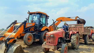 JCB 3dx Xpert & Jcb Ace Loading Mud Mahindra 475 Swaraj 744 kubota John deere Tractor #jcb #tractor