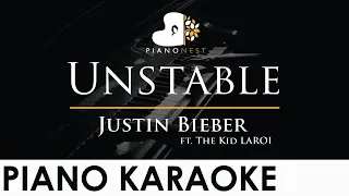 Justin Bieber - Unstable ft. The Kid LAROI - Piano Karaoke Instrumental Cover with Lyrics