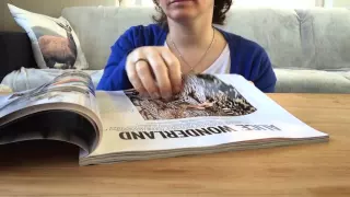 ASMR fast page turning glossy magazines with finger licking