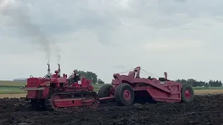 International Harvester TD-24 pulling a scraper