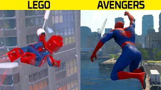 Marvel's Avengers Spider-Man VS Lego Marvel Super Heroes 2 Spider-Man | Web Swinging Comparison