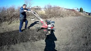 Мотоблок "БРАЙТ".Пробуем в огороде.Работаем с удовольствием!!!!!!!