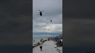 Crazy low 5 ship military flyover!! Destin, Fla