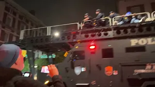 NYPD Arrive at Columbia University Aboard Armored Vehicle