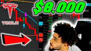 HOW I MADE $8,000 DAY TRADING TSLA LIVE (Start to Finish)