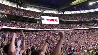 FOOTBALL'S COMING HOME AT WEMBLEY STADIUM! England women crowned European Champions.