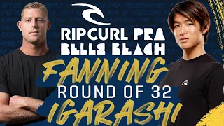 Mick Fanning vs Kanoa Igarashi | Rip Curl Pro Bells Beach Round of 32 Heat Replay