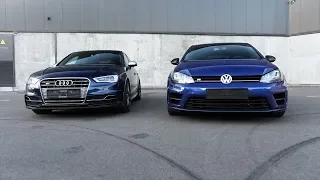 Машины клоны, VW Golf 7R vs Audi S3 8V, сравнение и тюнинг