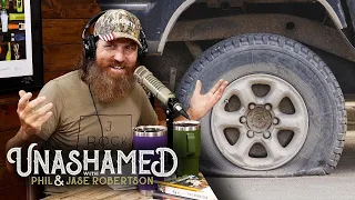 Jase's 3-Hour Tire Repair Turned into a Bible Study with 20 People | Ep 557