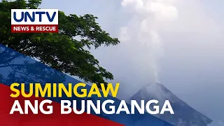 Malalakas na pagsingaw sa bunganga ng bulkang Mayon, naitala ng PHIVOLCS