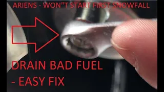 Ariens Snowblower Won't Start First Snowfall - BAD FUEL STUCK - EASY FIX