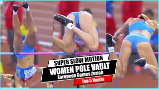 [Super SlowMotion] Highlights Women Pole Vault European Championship Zurich - part 3