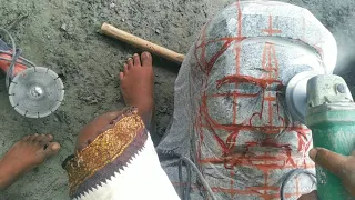 Making of valmiki idol in granite stone