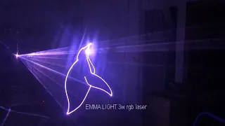 Stage Laser Light 3.6W RGB full color Animation Laser Light Auto Sound DMX ILDA 1800 Beam Animation