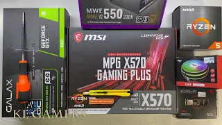 AMD Ryzen 5 5600X msi MPG X570 GAMING PLUS GALAX GTX1650 aigo Lair Gaming PC Build