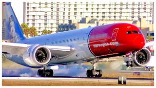 NORWEGIAN BOEING 787-9 LAX ARRIVAL - PLANE SPOTTING - SEPTEMBER 2019 [4K 🎧 ATC INCLUDED]