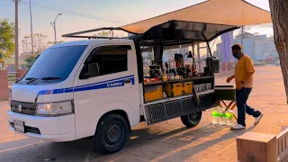 ASMR Cafe Vlog Mini Coffee Bar DIY Pop Up Mobile Easy Kopi Street Suzuki Carry Food Truck Idea Tasty