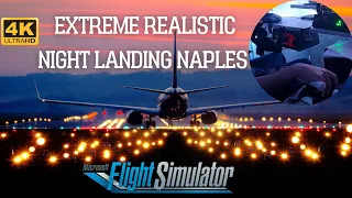 PMDG 737-800 | MSFS2020 | Beautiful Night Landing Naples,Italy | with the New Pro ATC SR and GSX !